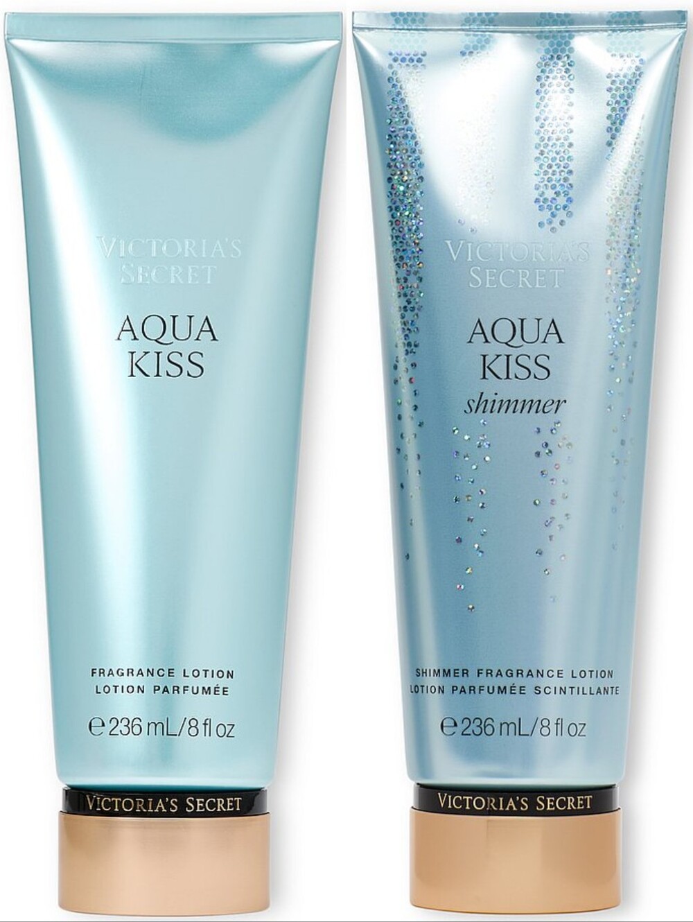 Victoria's Secret Aqua Kiss Shimmer & Aqua Kiss Classic Lotion Set NEW